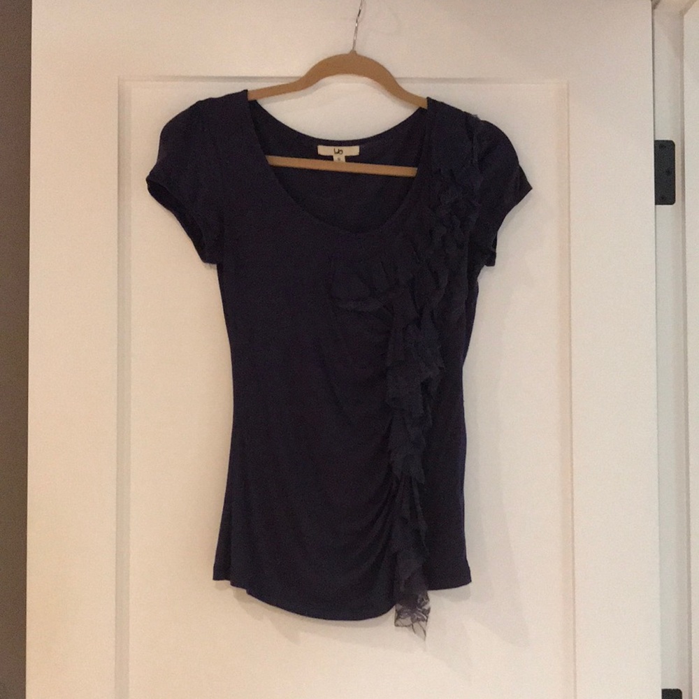 Purple ruffled tee